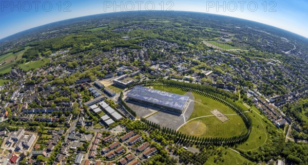 Aerial view, tree avenue Mont-Cenis colliery, Mont-Cenis Academy, Herne, Ruhr area, North