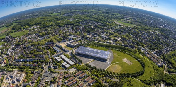 Aerial view, tree avenue Mont-Cenis colliery, Mont-Cenis Academy, Herne, Ruhr area, North