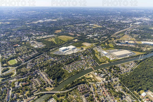 Aerial view, site view Herne, Nordfrost logistics centre, former colliery Unser Fritz, shaft 1