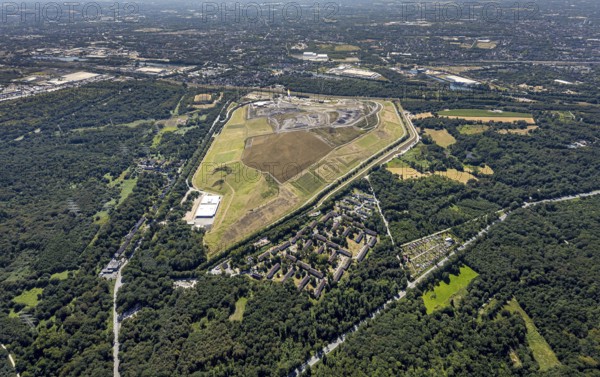 Aerial view, central landfill Emscherbruch ZDE, former Graf Bismarck colliery, AGR,