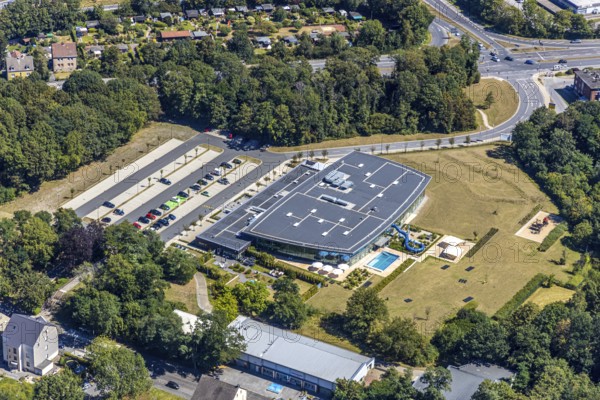 Aerial photo, Wananas swimming pool, Herne, Ruhr area, North Rhine-Westphalia, Germany, distance