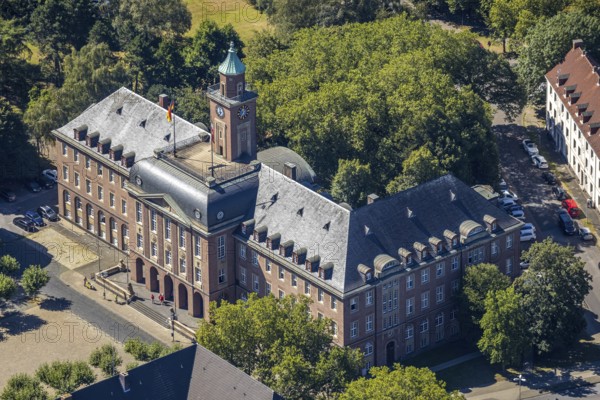 Aerial view, town hall Herne, Herne, Ruhr area, North Rhine-Westphalia, Germany, authority, DE,
