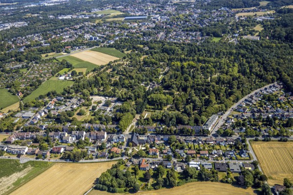 Aerial view, residential area Wiescherstraße, Südfriedhof, Herne, Ruhr area, North