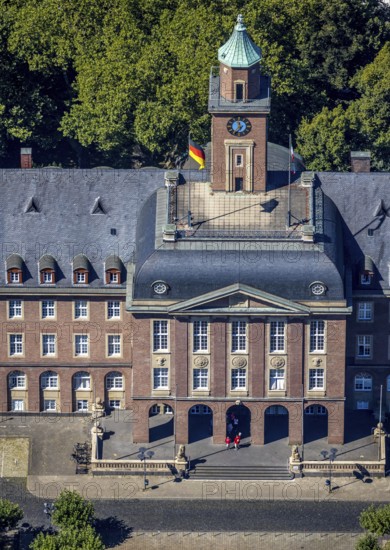Aerial view, town hall Herne, Herne, Ruhr area, North Rhine-Westphalia, Germany, authority, DE,