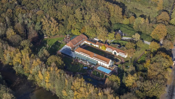Aerial view, Gut Sternholz, hotel in the forest, Uentrop, Hamm, Ruhr area, North Rhine-Westphalia,