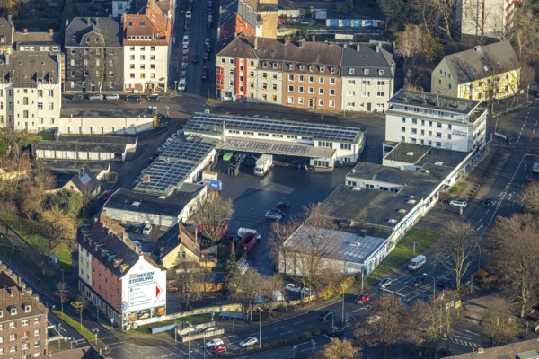 Aerial photo, Reifen Stiebling company premises, Herne-Mitte, Herne, Ruhr area, North