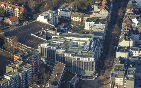 Aerial view, new building Herner Höfe, Q-Park Am Verweilplatz Parkhau, Herne-Mitte, Herne, Ruhr