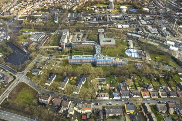 Aerial view, Shamrock Park on which a future centre with two 17-storey high-rise buildings is