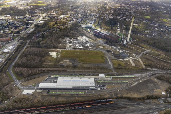 Aerial view, former Blumenthal colliery and disused Shamrock coal-fired power station, where the