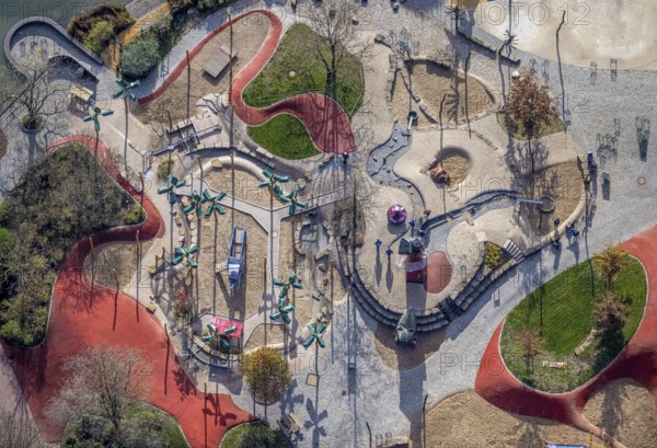 Aerial view, Maximilianpark Hamm, children's playground, Uentrop, Hamm, Ruhr area, North