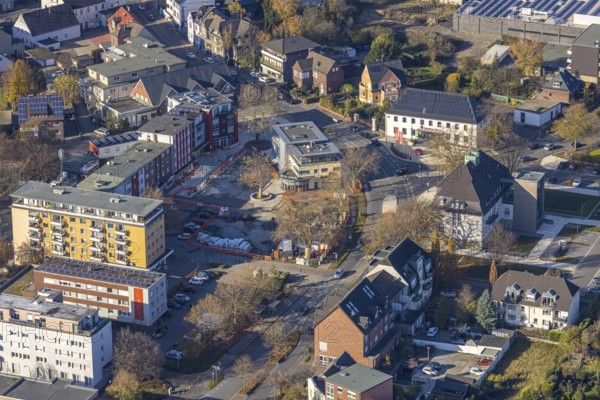 Aerial view, Heessener Markt, Bürgeramt Heessen, &lt, amtsstraße, Heessen, Hamm, Ruhr area, North