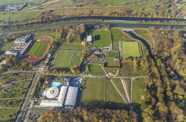 Aerial view, Maximare Erlebnistherme Bad Hamm, football pitch Hammer Spielvereinigung 03/04 e.V.,