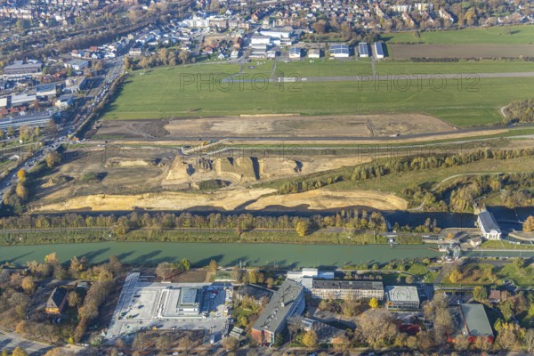 Aerial photo, Lippe reconstruction Hamm, Lippe floodplain recreation area, City of Hamm, Lippe