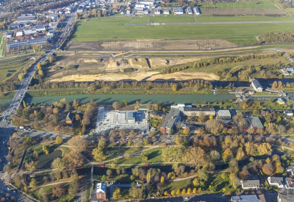 Aerial photo, Lippe reconstruction Hamm, Lippe floodplain recreation area, City of Hamm, Lippe
