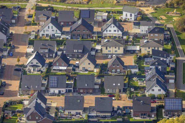 Aerial view, residential park Schulze-Everding, new construction area, Bockum-Hövel, Hamm, Ruhr
