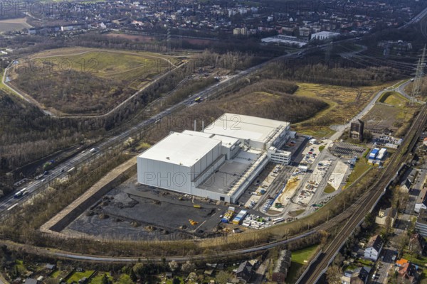 Aerial view, frozen food logistics company Nordfrost on the site of the former colliery Unser Fritz