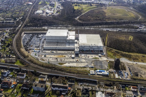 Aerial view, frozen food logistics company Nordfrost on the site of the former colliery Unser Fritz