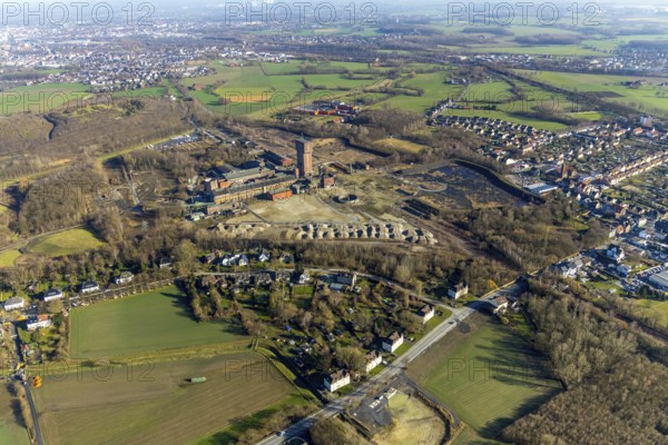 Aerial view, former Ost Heinrich Robert colliery, Wiescherhöfen, Hamm, Ruhr area, North
