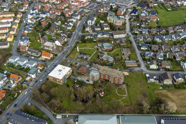 Aerial view, Evangelisches Altenheim Hamm, Amalie-Sieveking-Haus, extension building site, Hamm,