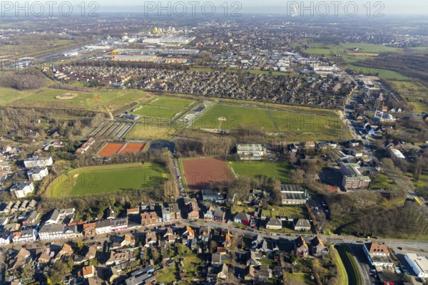 Aerial view, Glück-Auf-Stadion, Lippepark Hamm - Schacht Franz, Herringen, Hamm, Ruhr area, North