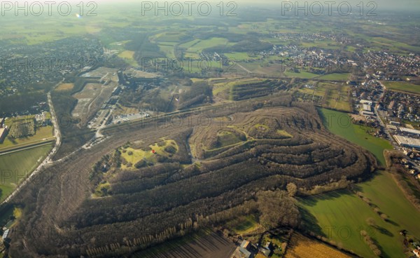 Aerial photo, Kissinger Höhe, slag heap, Humbert-Halde, Hamm, Ruhr area, North Rhine-Westphalia,