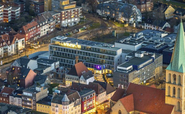 Aerial view, Press House Hamm, Westfälischer Anzeiger, editorial office building, Lippewellle Hamm