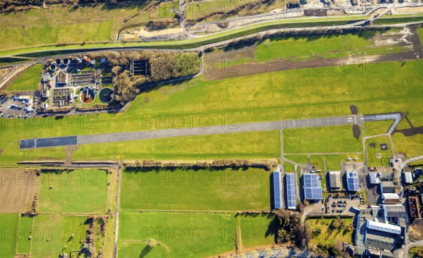 Aerial photo, Lippewiesen, reconstruction of Lippe meadows between Hamm-Lippewiesen airfield and