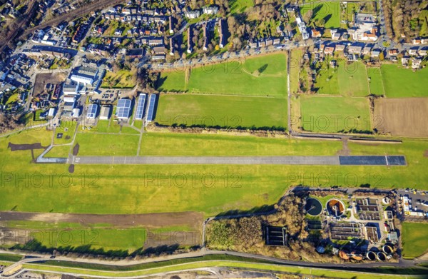 Aerial photo, Lippewiesen, reconstruction of Lippe meadows between Hamm-Lippewiesen airfield and