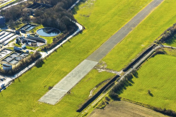 Aerial photo, Lippewiesen, reconstruction of Lippe meadows between Hamm-Lippewiesen airfield and