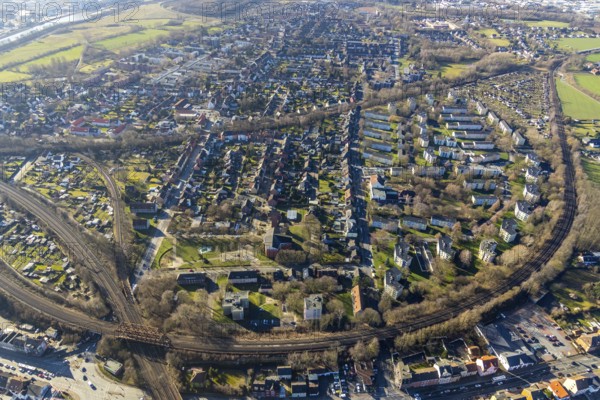Aerial view, local view Hamm-Norden, Schottschleife, Hamm, Ruhr area, North Rhine-Westphalia,