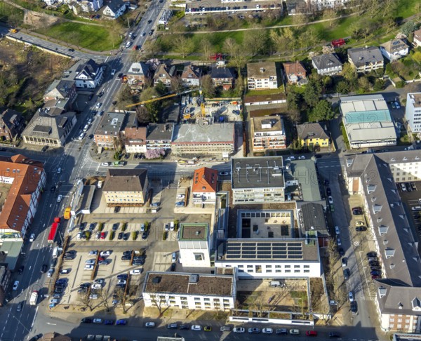 Aerial view, new construction office building Bismarckstraße, Hamm, Ruhr area, North