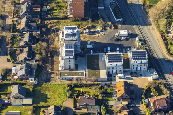 Aerial view, new construction project Augenweide, condominiums and penthouses, Grenzweg,