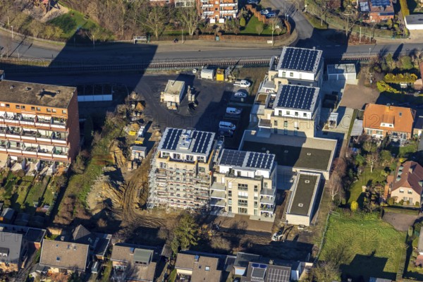 Aerial view, new construction project Augenweide, condominiums and penthouses, Grenzweg,