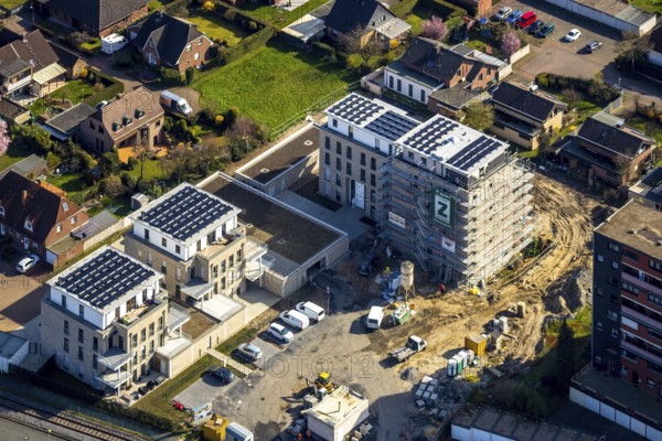 Aerial view, new construction project Augenweide, condominiums and penthouses, Grenzweg,