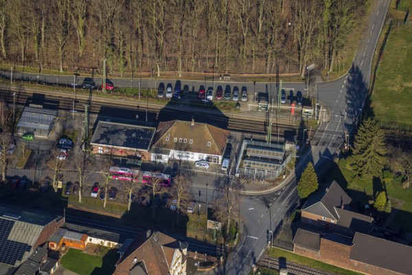 Aerial view, Hamm-Bockum-Hövel railway station, Hamm, Ruhr area, North Rhine-Westphalia, Germany,