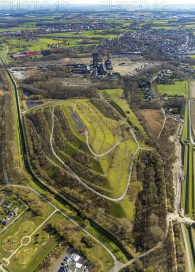 Aerial view, Kissinger Höhe 2, spoil tip, former Ost Heinrich Robert mine, Hamm, Ruhr area, North