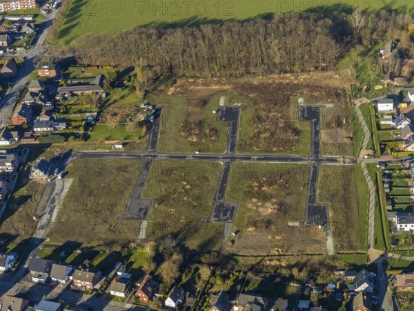 Aerial view, residential park Schulze-Everding, 2nd construction phase, new construction area,