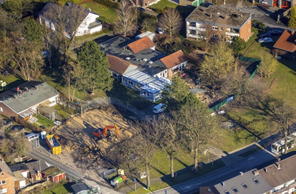 Aerial view, building area An der Uentroper Kirche, Uentrop, Hamm, Ruhr area, North