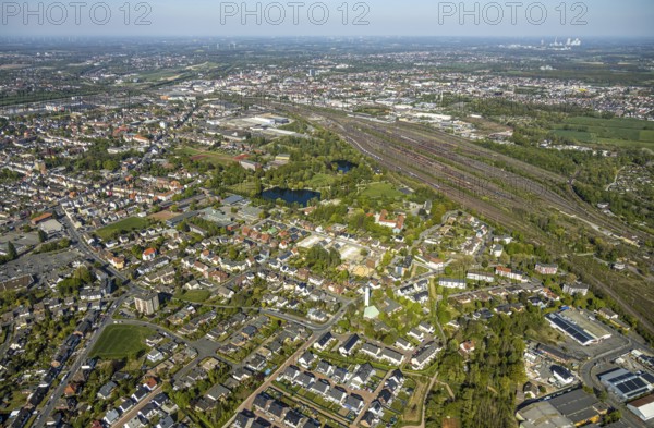 Aerial view, overview Hammer Westen, Wilhelmstraße, Hamm, Ruhr area, North Rhine-Westphalia,