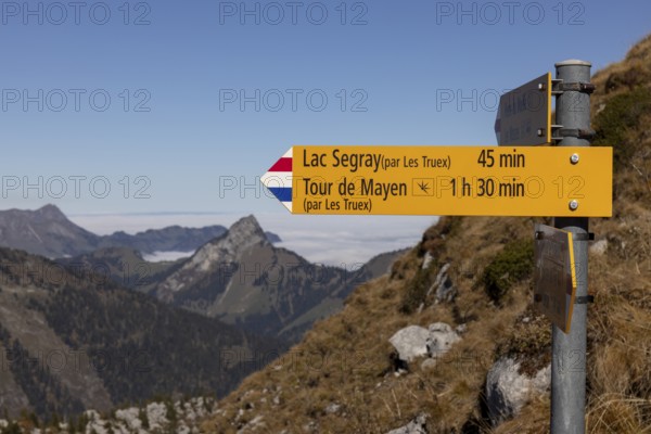 Hiking trail on the ascent to the Tour de Famelon, Lac Segray and Tour de Mayen via Les Truex Karst