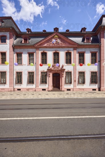 Erthaler Hof, Adelshof, architectural style classicism, façade with windows and door, historic