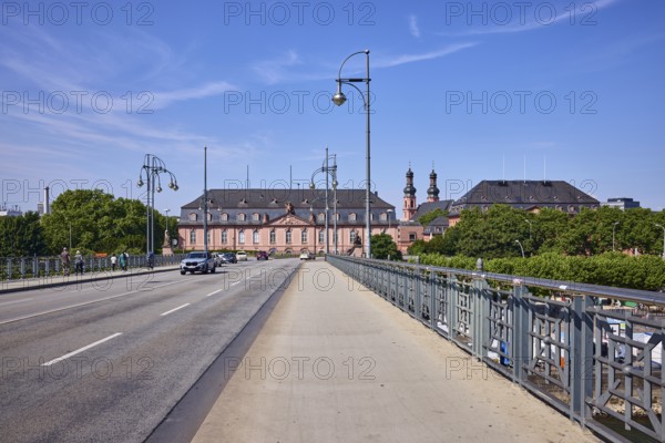 Parliament building, state chancellery, armoury, car bridge and footbridge, sidewalk, lanes, bridge