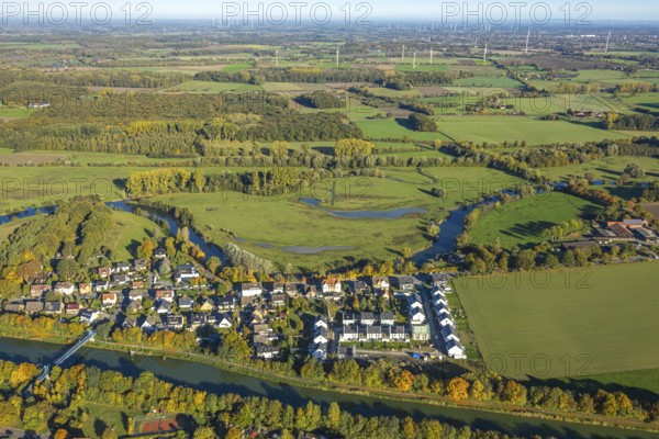 Aerial view, new development area for residential buildings Im Fuchswinkel an der