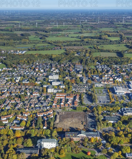 Aerial view, construction section of the Green Environmental Axis at Maxipark, construction site