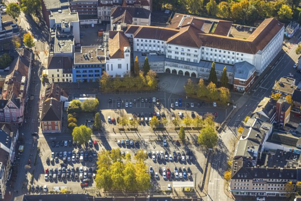 Aerial view, Johanniter-Kliniken Hamm location Nassauerstraße and parking spaces, Mitte, Hamm, Ruhr
