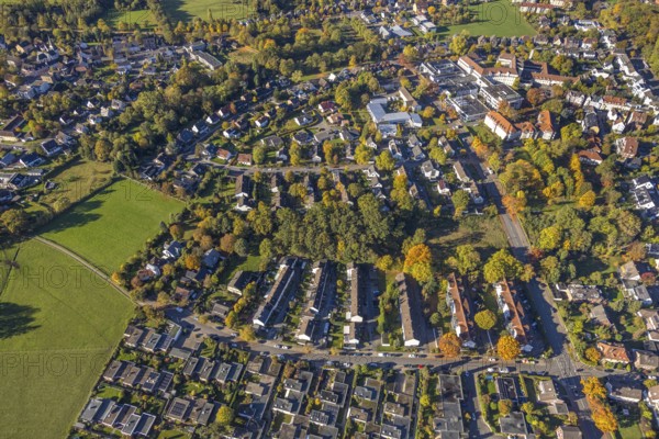 Aerial view, Huckenholz residential area, Johanniter-Kliniken Hamm location Knappenstraße, Üntrop,