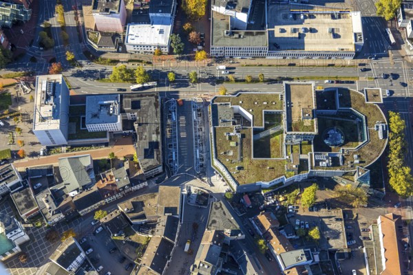 Aerial view, city gallery on Westring and construction site, Mitte, Hamm, Ruhr area, North