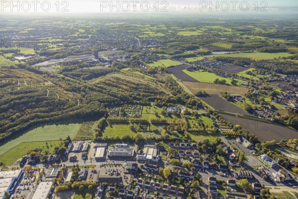 Aerial view, Herringen park cemetery and crematorium Hamm GmbH, Lippepark barefoot trail, Humbert