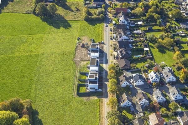 Aerial view, Wieland-Carree, construction site with new residential development on Wielandstraße,