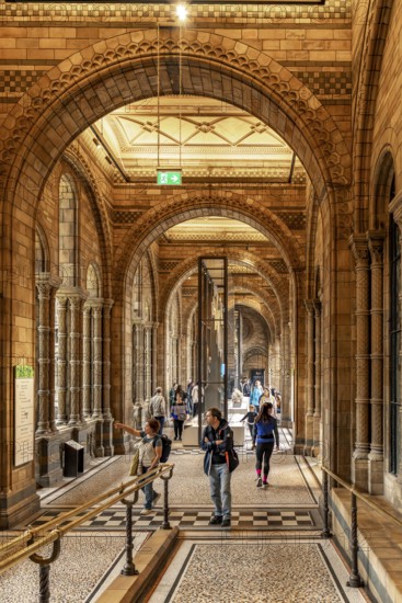 London, United Kingdom - 15 May 2025: The historic and beautiful arched gallery inside the renowned